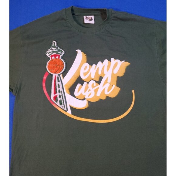 Kemp Kush Green T-Shirt Men's Size Large Seattle Super Sonics - Picture 2 of 15